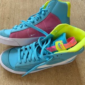 Nike Kids Sneakers - Blue, Pink, and Yellow